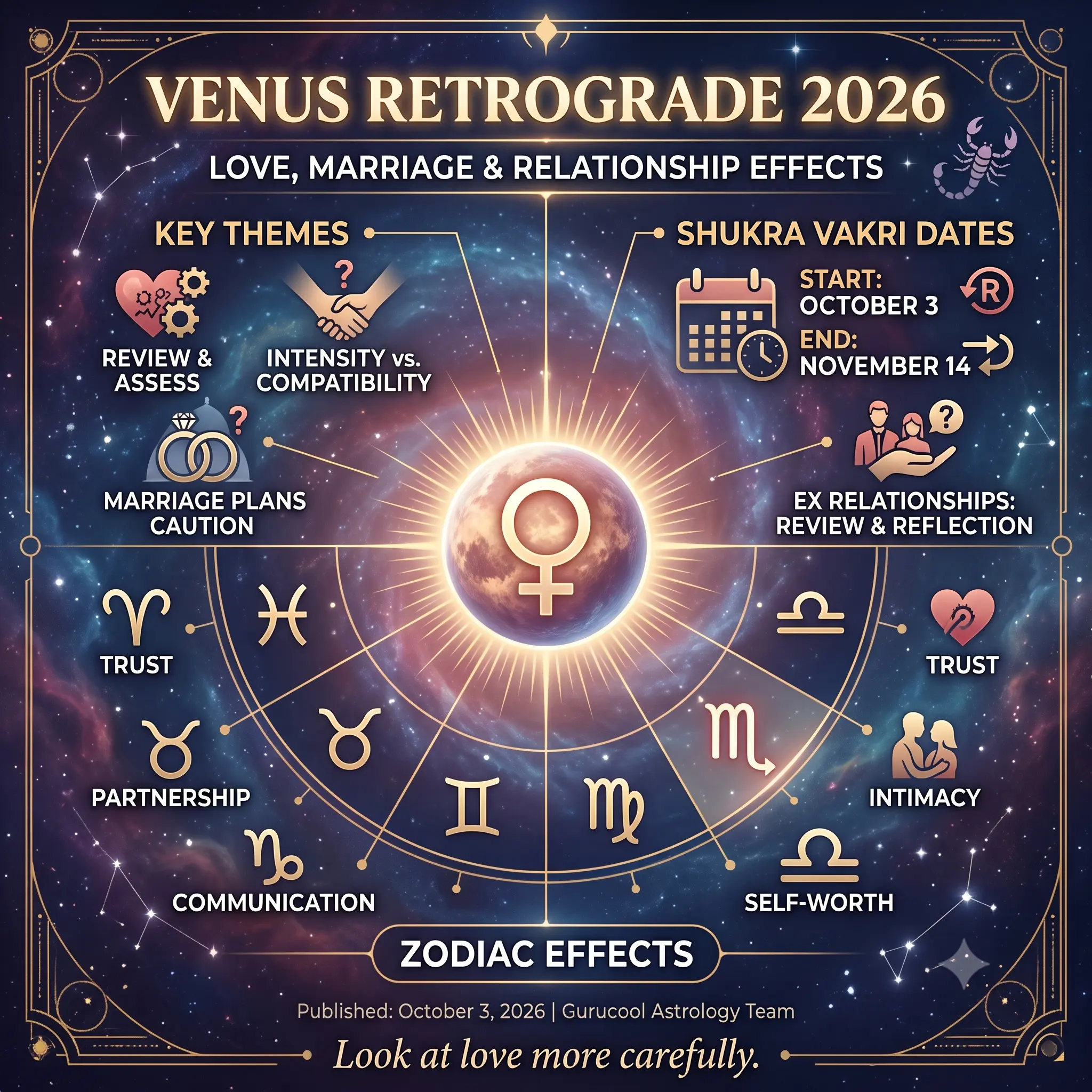Symbolic image of planetary retrograde motion with zodiac signs